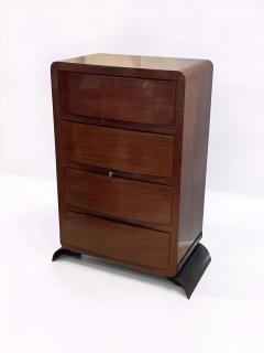 Jacques Adnet French Art Deco Walnut Chest of Drawers Attributed to Jacques Adnet - 4613493