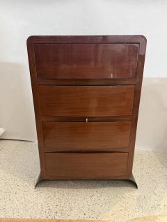 Jacques Adnet French Art Deco Walnut Chest of Drawers Attributed to Jacques Adnet - 4613495