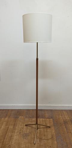 Jacques Adnet French Leather Wrapped Extending Floor Lamp - 2746498