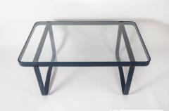 Jacques Adnet French Mid Century Hand sewn Black Leather Coffee Table by Jacques Adnet - 4374798