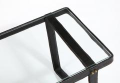 Jacques Adnet French Mid Century Hand sewn Black Leather Coffee Table by Jacques Adnet - 4374802