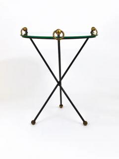 Jacques Adnet French Mid Century Modern Mirror Side Table Jacques Adnet Style Brass 1950s - 4058130