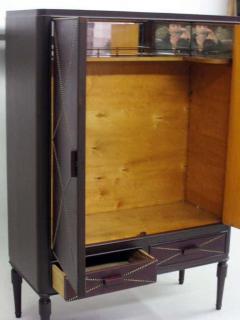 Jacques Adnet French Mid Century Modern Studded Leather Cabinet Style of Jacques Adnet 1930 - 1599078