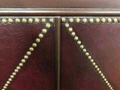 Jacques Adnet French Mid Century Modern Studded Leather Cabinet Style of Jacques Adnet 1930 - 1599085