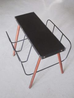 Jacques Adnet French Midcentury Handstitched Leather Magazine Stand Bench by Jacques Adnet - 1707695