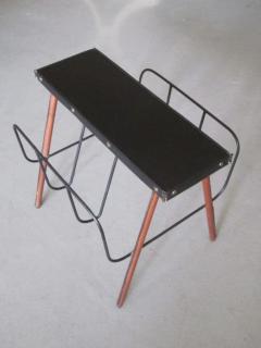 Jacques Adnet French Midcentury Handstitched Leather Magazine Stand Bench by Jacques Adnet - 1707696
