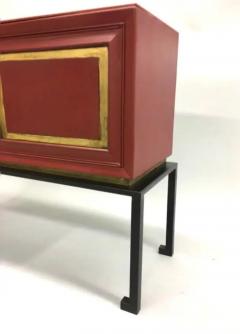 Jacques Adnet French Modern Neoclassical Chinese Red Lacquer Sideboards by Jacques Adnet - 3859458