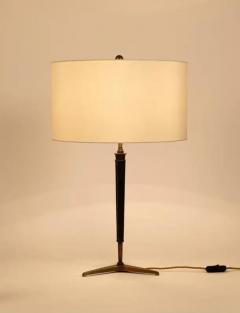 Jacques Adnet French table light with stitched leather stem - 3726441