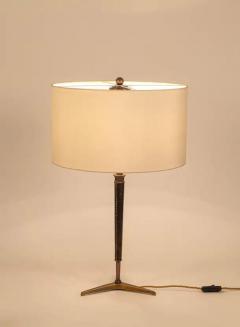 Jacques Adnet French table light with stitched leather stem - 3726445