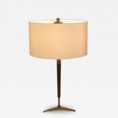 Jacques Adnet French table light with stitched leather stem - 3727995