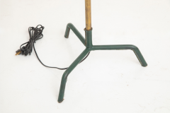 Jacques Adnet Hunter Green Stitched Leather and Brass Floor Lamp by Jacques Adnet - 3463297