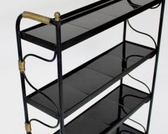 Jacques Adnet JACQUES ADNET BLACK FRENCH ETAGERE OR BOOKSHELF - 3697867