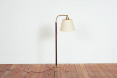 Jacques Adnet JACQUES ADNET FLOOR LAMP IN BURGANDY LEATHER - 3561553