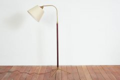 Jacques Adnet JACQUES ADNET FLOOR LAMP IN BURGANDY LEATHER - 3561554
