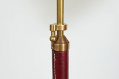 Jacques Adnet JACQUES ADNET FLOOR LAMP IN BURGANDY LEATHER - 3561652