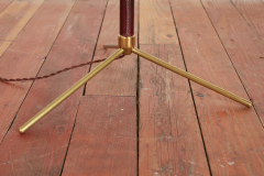 Jacques Adnet JACQUES ADNET FLOOR LAMP IN BURGANDY LEATHER - 3561740