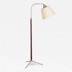 Jacques Adnet JACQUES ADNET FLOOR LAMP IN BURGANDY LEATHER - 3563814