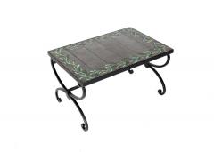 Jacques Adnet JACQUES ADNET FRENCH CERAMIC COFFEE SIDE TABLE WITH IRON BASE - 3413872