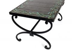 Jacques Adnet JACQUES ADNET FRENCH CERAMIC COFFEE SIDE TABLE WITH IRON BASE - 3413878