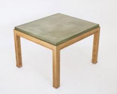 Jacques Adnet JACQUES ADNET FRENCH OAK SIDE TABLE WITH ST GOBAIN GLASS - 2983690