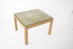 Jacques Adnet JACQUES ADNET FRENCH OAK SIDE TABLE WITH ST GOBAIN GLASS - 2983701