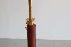 Jacques Adnet JACQUES ADNET LEATHER AND BRASS FLOOR LAMP - 1021456
