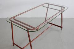 Jacques Adnet JACQUES ADNET LEATHER AND GLASS COFFEE TABLE - 1485455