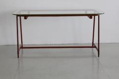Jacques Adnet JACQUES ADNET LEATHER AND GLASS COFFEE TABLE - 1485463