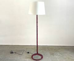 Jacques Adnet JACQUES ADNET RED LEATHER FLOOR LAMP - 2756790