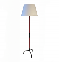 Jacques Adnet JACQUES ADNET RED LEATHER FLOOR LAMP - 3564799