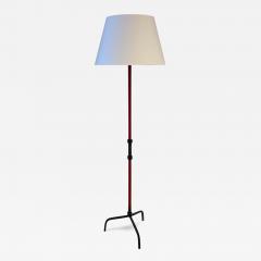 Jacques Adnet JACQUES ADNET RED LEATHER FLOOR LAMP - 3571986