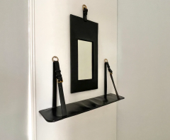 Jacques Adnet JACQUES ADNET SHELF AND MIRROR - 2670829