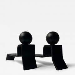 Jacques Adnet Jacques Adnet 1900 1984 Minimilist Andirons - 4483687