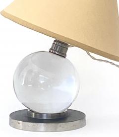 Jacques Adnet Jacques Adnet Baccarat Crystal Glass and Bronze French Table Lamp Model 7706 - 4609217