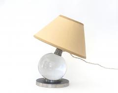 Jacques Adnet Jacques Adnet Baccarat Crystal Glass and Bronze French Table Lamp Model 7706 - 4609218