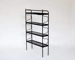 Jacques Adnet Jacques Adnet Black French etagere or bookshelf - 3955023