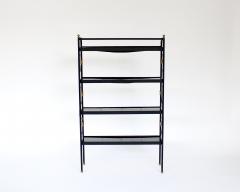 Jacques Adnet Jacques Adnet Black French etagere or bookshelf - 3955024