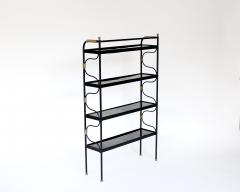 Jacques Adnet Jacques Adnet Black French etagere or bookshelf - 3955025