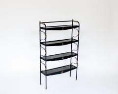 Jacques Adnet Jacques Adnet Black French etagere or bookshelf - 3955028