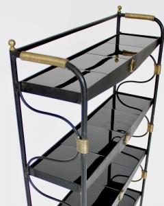 Jacques Adnet Jacques Adnet Black French etagere or bookshelf - 3955032