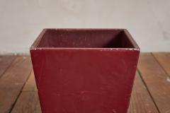 Jacques Adnet Jacques Adnet Burgundy Leather Waste Bin - 4763300