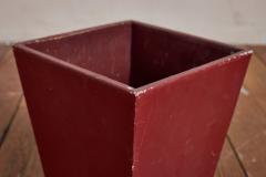 Jacques Adnet Jacques Adnet Burgundy Leather Waste Bin - 4763302