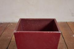 Jacques Adnet Jacques Adnet Burgundy Leather Waste Bin - 4763304
