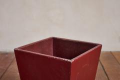 Jacques Adnet Jacques Adnet Burgundy Leather Waste Bin - 4763317