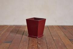 Jacques Adnet Jacques Adnet Burgundy Leather Waste Bin - 4763318