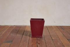 Jacques Adnet Jacques Adnet Burgundy Leather Waste Bin - 4763319