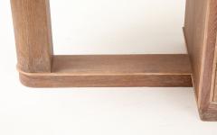 Jacques Adnet Jacques Adnet Cerused Oak Double Side Desk Drawers Steel Knobs France 1950 - 4662811