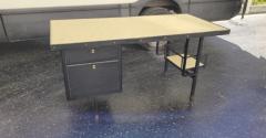 Jacques Adnet Jacques Adnet Chicest Black Hand Stitched Leather Desk - 4616489