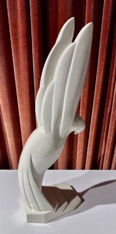 Jacques Adnet Jacques Adnet Flight of the Pigeon Ceramic Sculpture - 3827752
