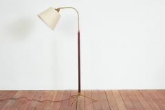 Jacques Adnet Jacques Adnet Floor Lamp in Burgundy Leather - 4046545